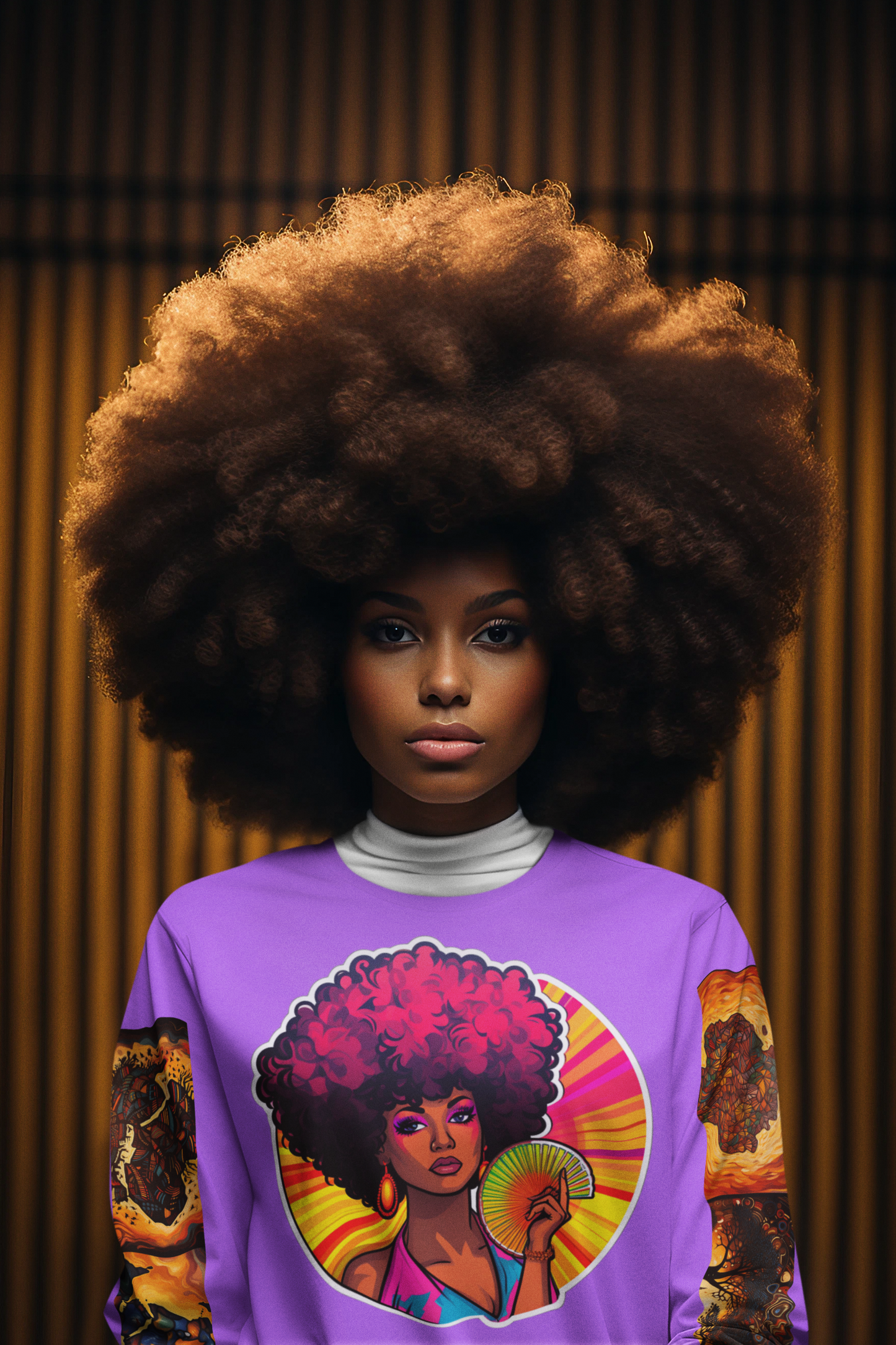 Retro Afro long Sleeve Tee